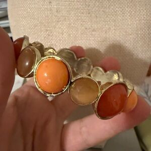 Banana Republic Gold Bracelet with Orange and Brown Stones